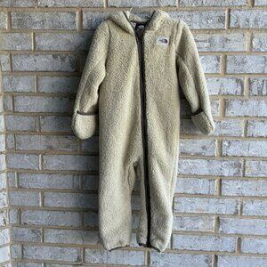 North Face Hooded Teddy Bear One Piece Snow Suit Boy's Size 18-24m